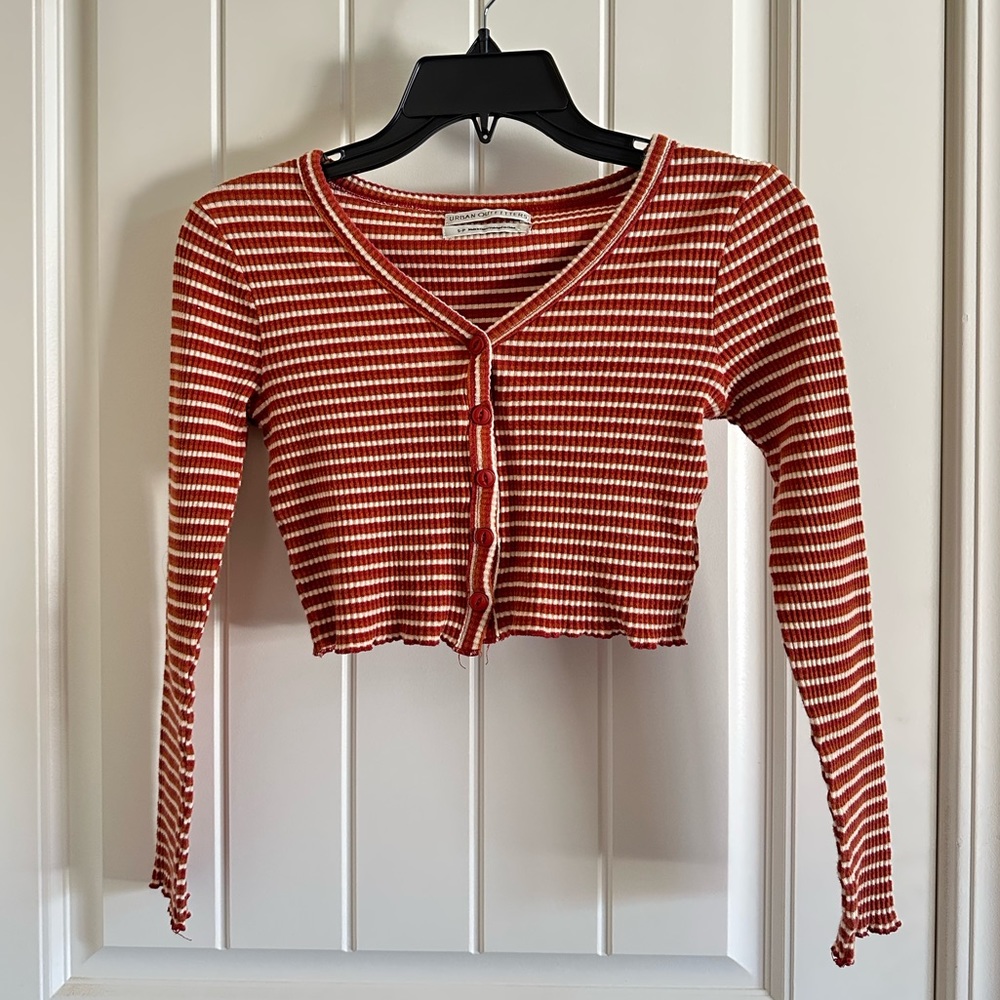 Urban Outfitters Ribbed Long Sleeve Button Up